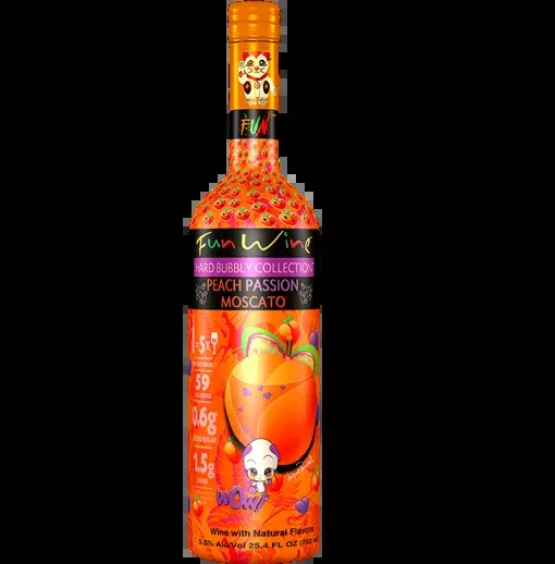 Fun Wine Hard Bubbly Moscato Passion Peach 750ml