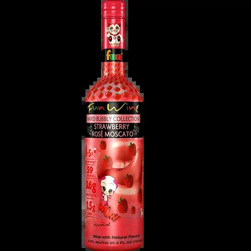 Fun Wine Hard Bubbly Rose Strawberry Moscato 750ml