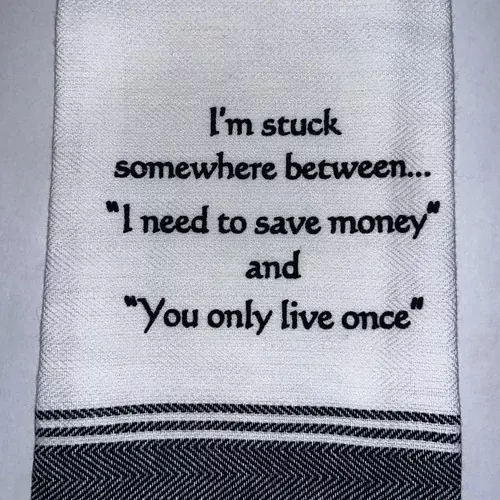 “I’m Stuck Somewhere…” Hand Towel by Wild Hare