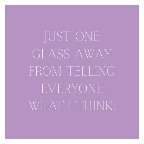 “Just one glass away” Cocktail Napkin