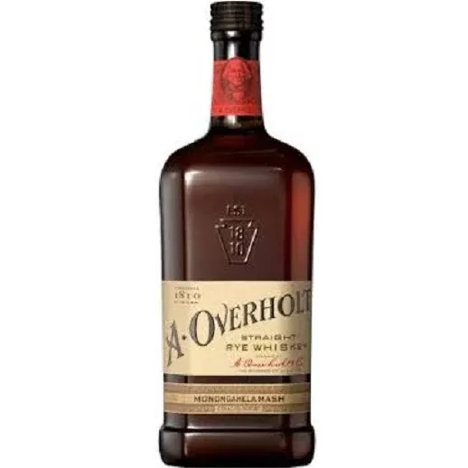 A Overholt Straight Rye Whiskey Monongahela Mash 4 Yr 750ML