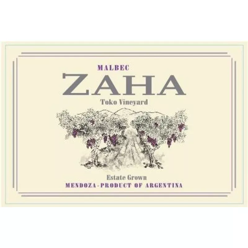 Zaha Malbec Toko Vineyard