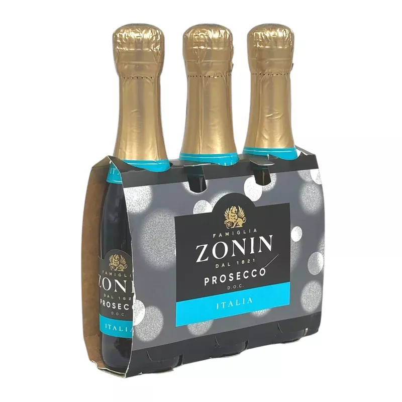 Zonin Prosecco Sparkling Wine 3 x 187 ml